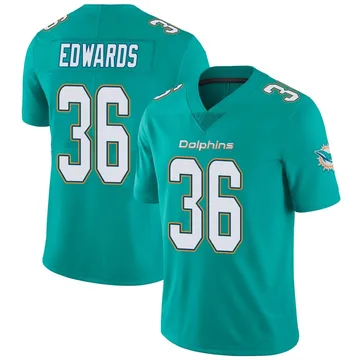 Men's Nike Miami Dolphins Donovan Edwards Aqua Team Color Vapor Untouchable Jersey - Limited