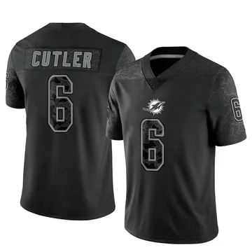 Men's Miami Dolphins Jay Cutler Black Reflective Jersey - Limited