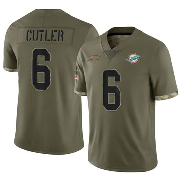 Men's Miami Dolphins Jay Cutler Olive 2022 Salute To Service Jersey - Limited