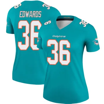 Women's Nike Miami Dolphins Donovan Edwards Aqua Jersey - Legend