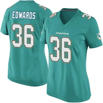 Women's Nike Miami Dolphins Donovan Edwards Aqua Team Color Jersey - Game