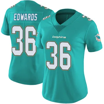 Women's Nike Miami Dolphins Donovan Edwards Aqua Team Color Vapor Untouchable Jersey - Limited