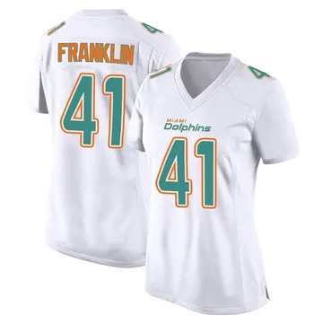 Women's Nike Miami Dolphins Jeremiah Franklin White Fashion Jersey - Game