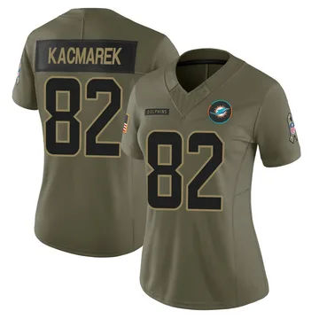 Women's Nike Miami Dolphins Will Kacmarek Olive 2025 Salute to Service Jersey - Limited