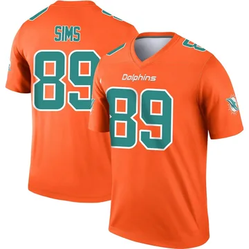 Youth Nike Miami Dolphins Ben Sims Orange Inverted Jersey - Legend