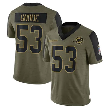 Youth Nike Miami Dolphins Cameron Goode Olive 2021 Salute To Service Jersey - Limited