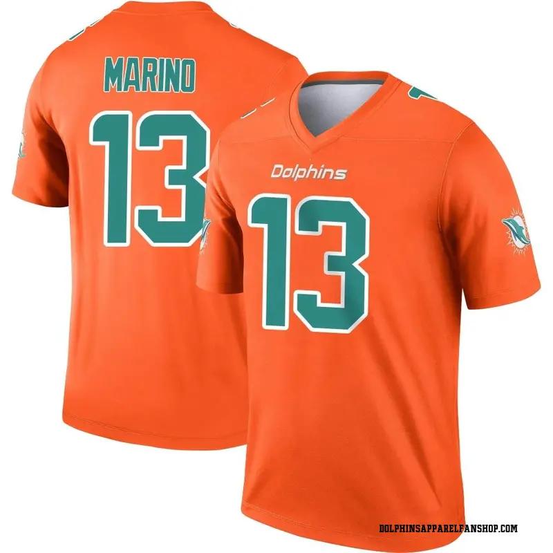 Youth Nike Miami Dolphins Dan Marino Orange Inverted Jersey - Legend