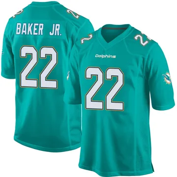 Youth Nike Miami Dolphins Darrell Baker Jr. Aqua Team Color Jersey - Game