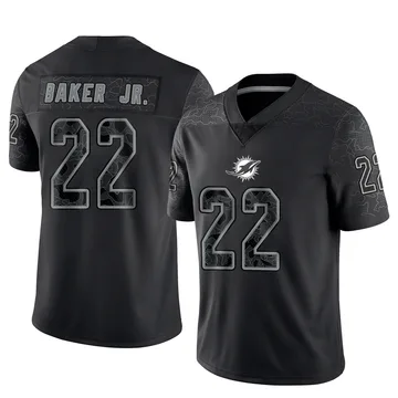 Youth Nike Miami Dolphins Darrell Baker Jr. Black Reflective Jersey - Limited
