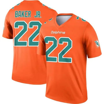 Youth Nike Miami Dolphins Darrell Baker Jr. Orange Inverted Jersey - Legend