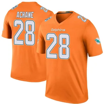Youth Nike Miami Dolphins De'Von Achane Orange Color Rush Jersey - Legend