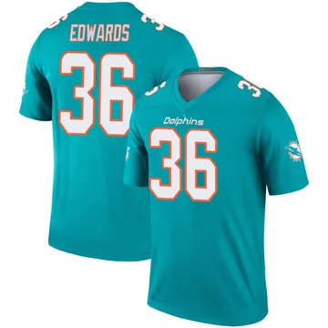 Youth Nike Miami Dolphins Donovan Edwards Aqua Jersey - Legend