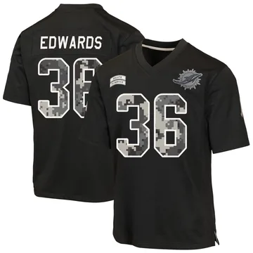 Youth Nike Miami Dolphins Donovan Edwards Black 2026 Salute to Service Jersey - Game