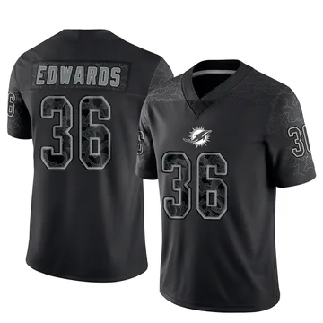 Youth Nike Miami Dolphins Donovan Edwards Black Reflective Jersey - Limited