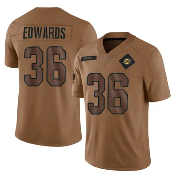 Youth Nike Miami Dolphins Donovan Edwards Brown 2023 Salute To Service Jersey - Limited