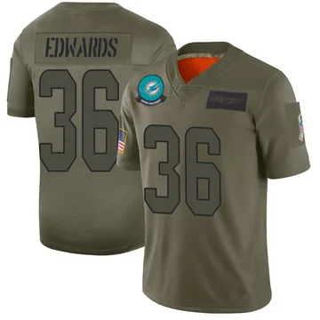 Youth Nike Miami Dolphins Donovan Edwards Camo 2019 Salute to Service Jersey - Limited