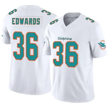 Youth Nike Miami Dolphins Donovan Edwards White Vapor F.U.S.E. Jersey - Limited