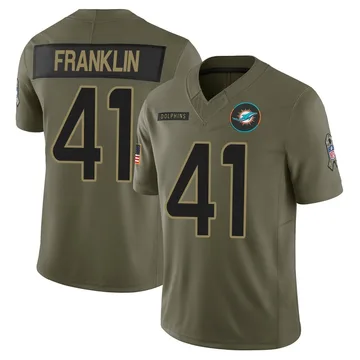 Youth Nike Miami Dolphins Jeremiah Franklin Olive 2025 Salute to Service Jersey - Limited