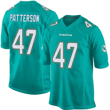 Youth Nike Miami Dolphins Riley Patterson Aqua Team Color Jersey - Game