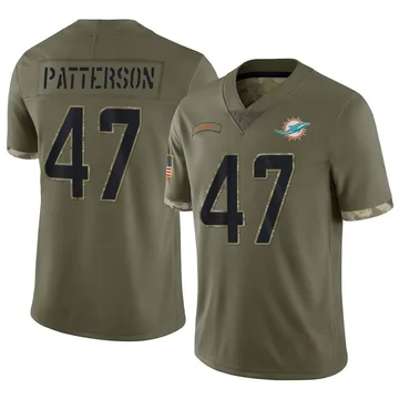 Youth Nike Miami Dolphins Riley Patterson Olive 2022 Salute To Service Jersey - Limited
