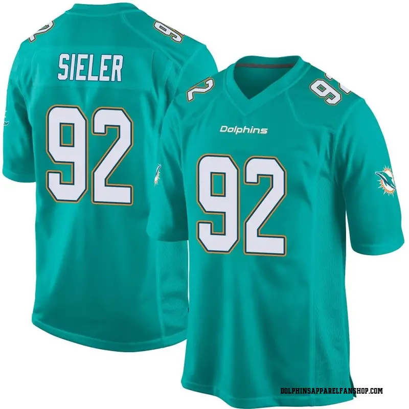 Youth Nike Miami Dolphins Zach Sieler Aqua Team Color Jersey - Game
